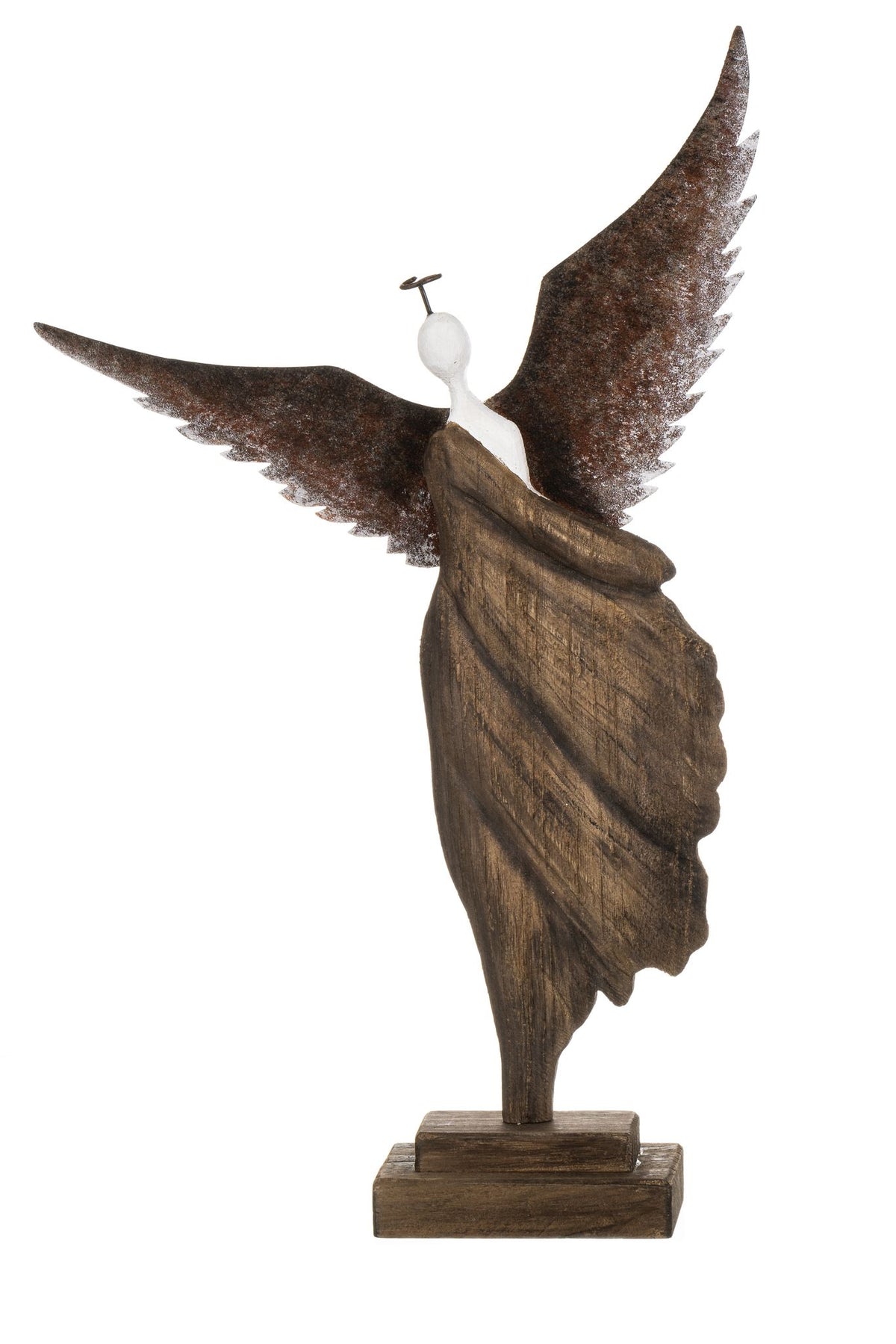 Angel with Open Wings on a Wood Stand 47cm | Annie Mo's
