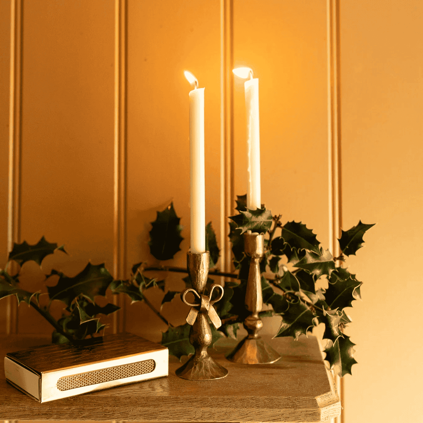 Antique Brass Finish Bow Candle Holder with Six Candles | Annie Mo's4