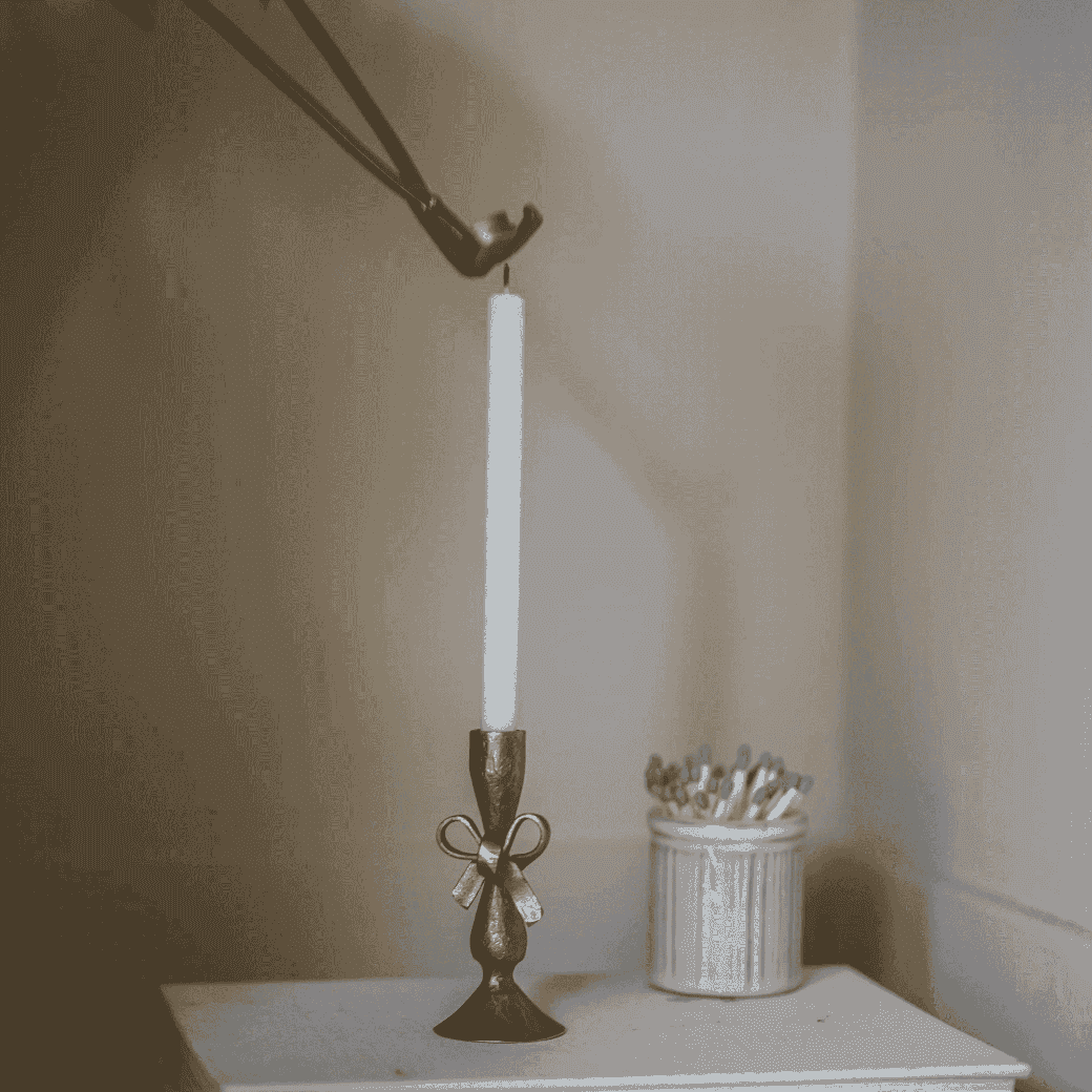 Antique Brass Finish Bow Candle Holder with Six Candles | Annie Mo's3