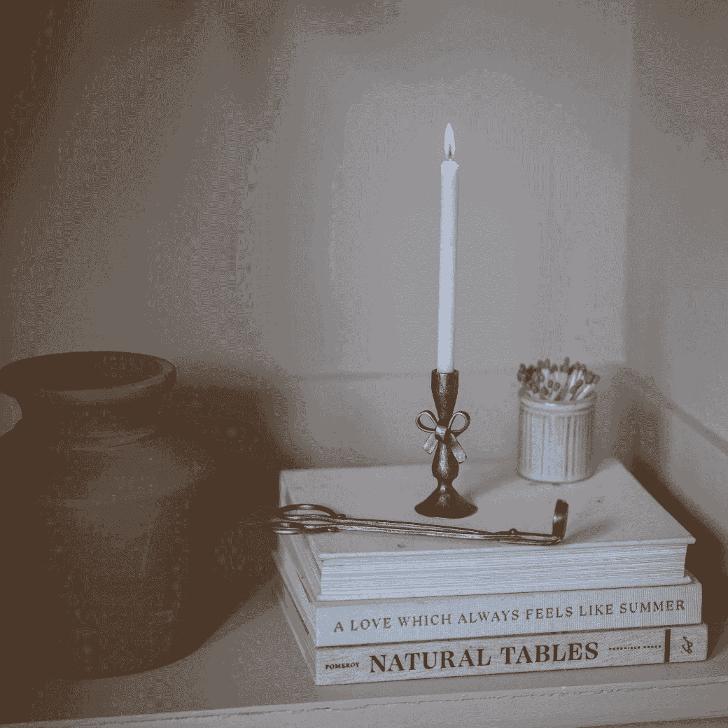 Antique Brass Finish Bow Candle Holder with Six Candles | Annie Mo's2