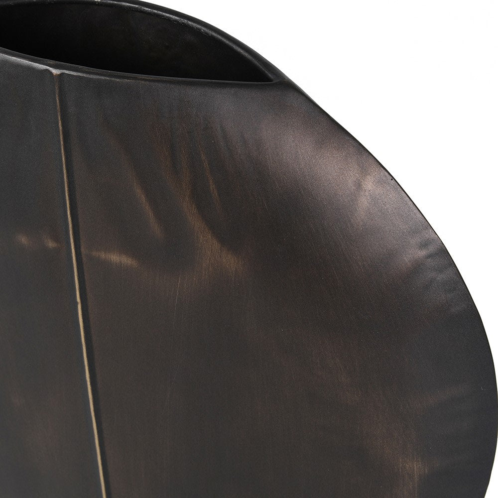 Antiqued Black Metal Vase 37cm | Annie Mo's-B