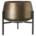 Antiqued Brass and Black Pot on Stand 26cm | Annie Mo's