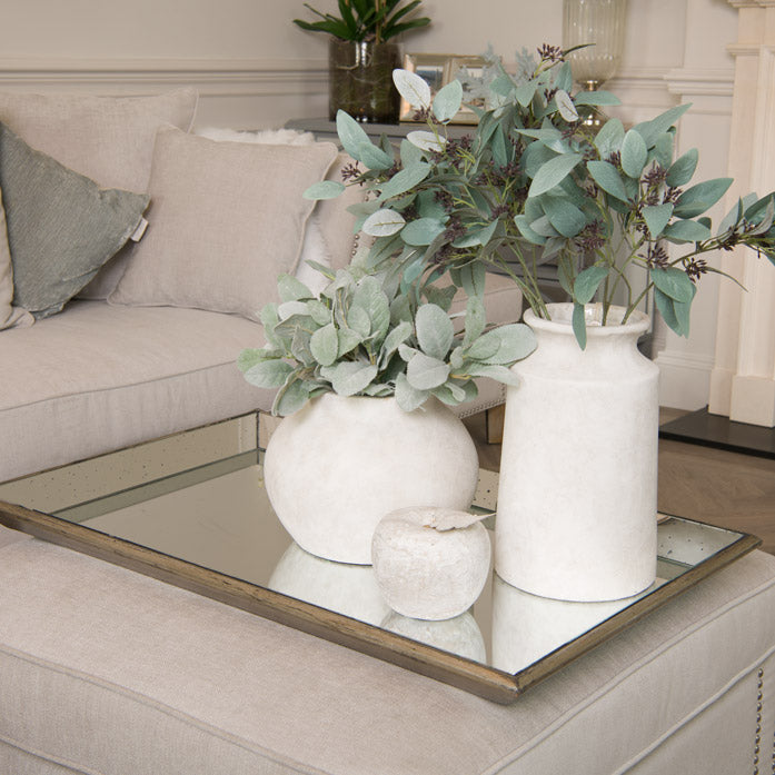Astor Distressed Large Mirrored Tray With Wooden Detailing 80cm | Annie Mo's