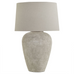 Athena Aged Stone Tall Table Lamp With Linen Shade 82cm