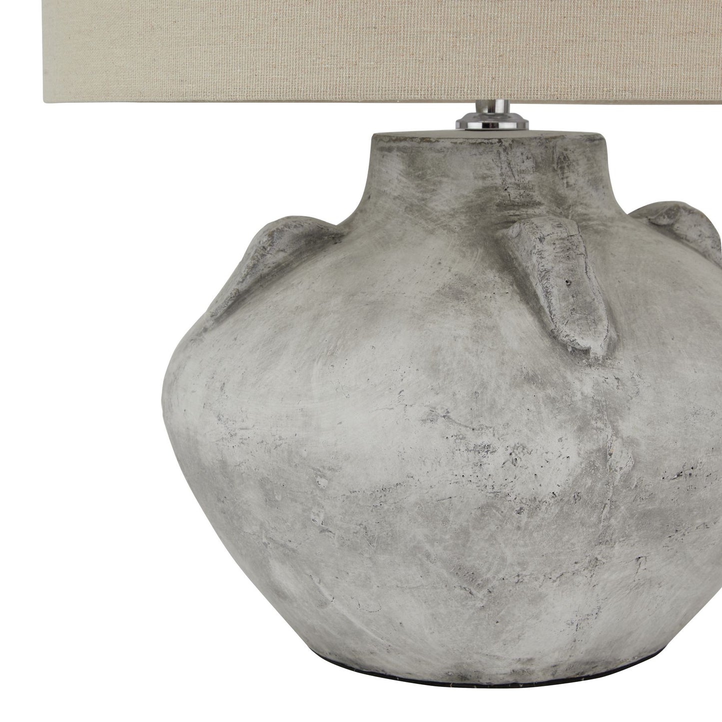 Athena Aged Stone Lekanis Table Lamp With Linen Shade 32cm C | Annie Mo's