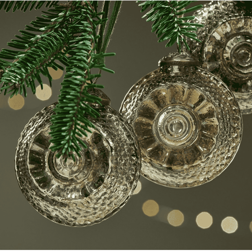 Atintha Baubles - Antique Gold and Grey - Set of Four-B