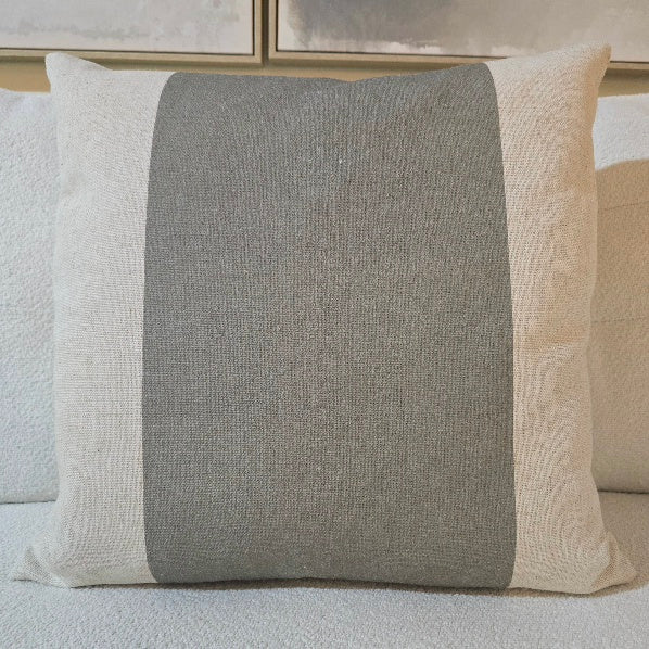 Atlantic Stripe Green Feather Filled Cushion 1