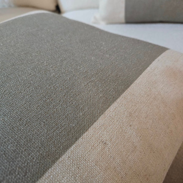 Atlantic Stripe Sage Feather Filled Cushion 2