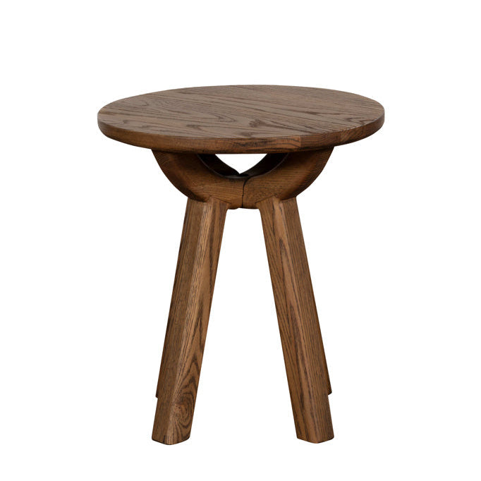 Austin Oak Round Lamp Table 45cm B