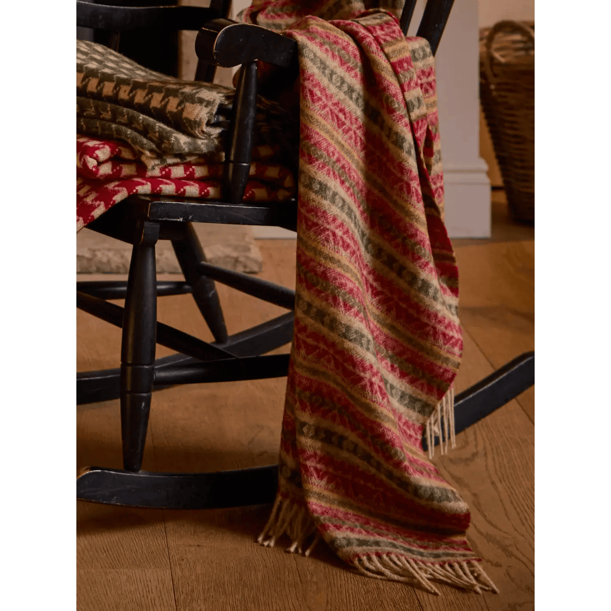 Ayr Red and Olive Throw-B