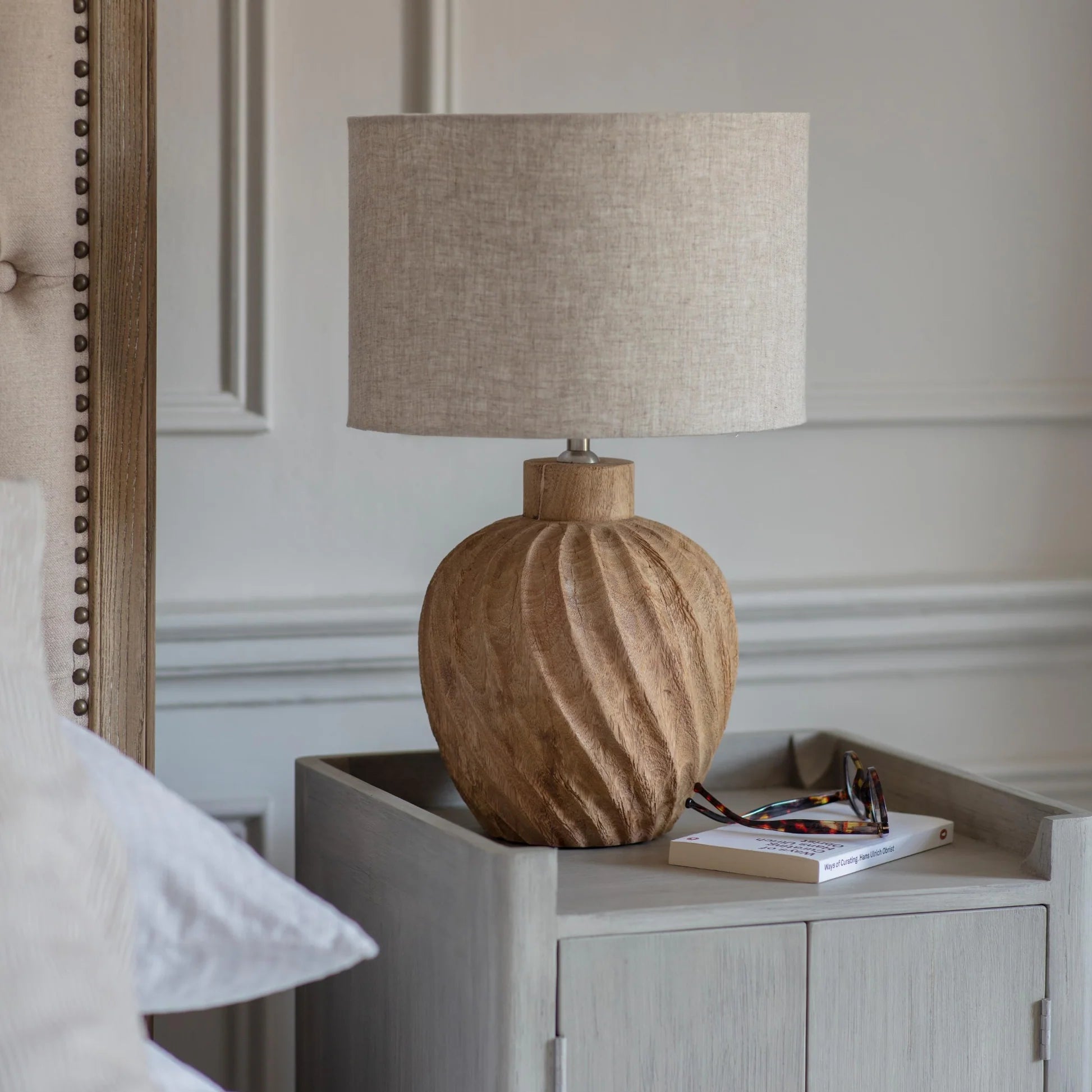 Dalhouise Wooden Twisted Table Lamp 35cm | Annie Mo's