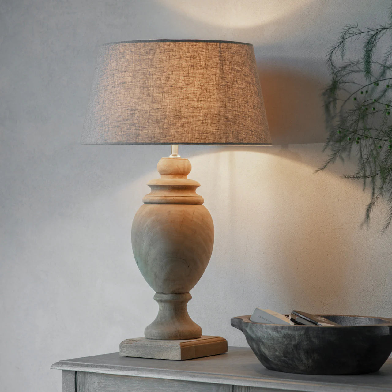 Dalhouise Wooden Urn Table Lamp 56cm | Annie Mo's