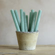 Rustic Dinner Candle Sea Green 27cm