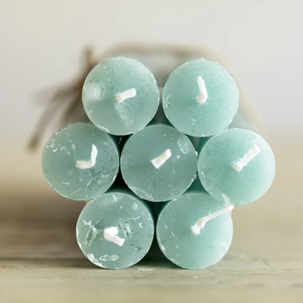 Rustic Dinner Candle Sea Green 27cm