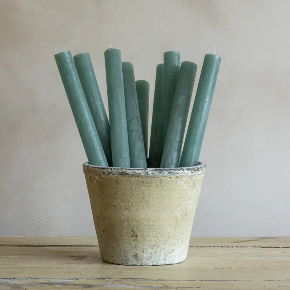 Rustic Dinner Candle Turquoise 27cm