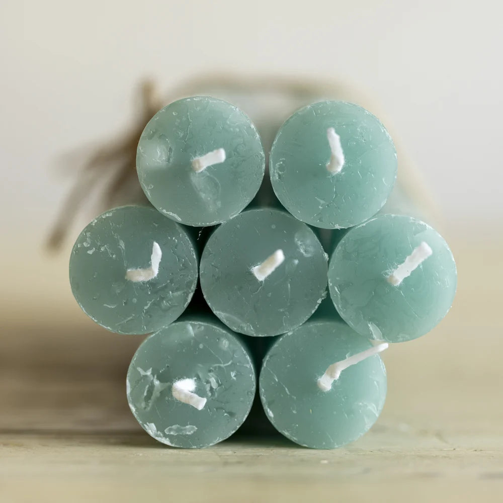 Rustic Dinner Candle Turquoise 27cm