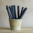 Rustic Dinner Candle Inky Blue 27cm