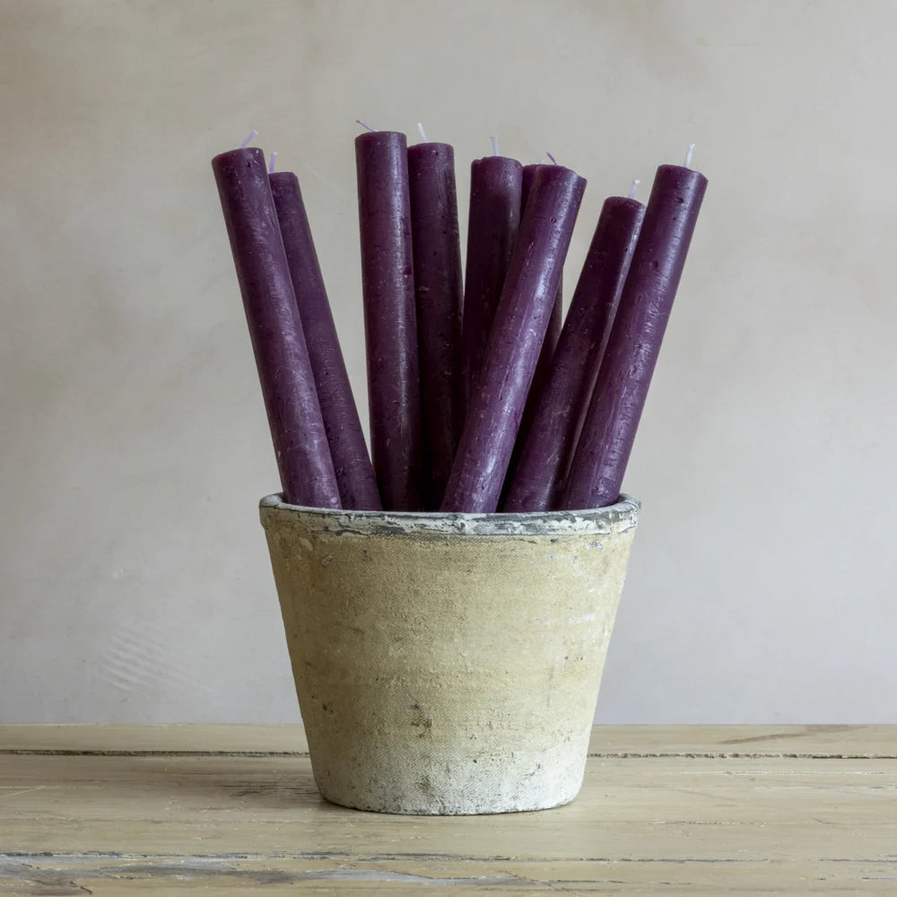 Rustic Dinner Candle Amethyst 27cm