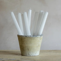 Rustic Dinner Candle White 27cm