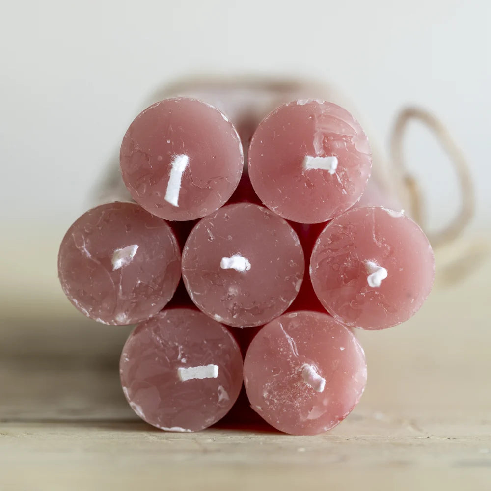 Rustic Dinner Candle Dusky Pink 27cm