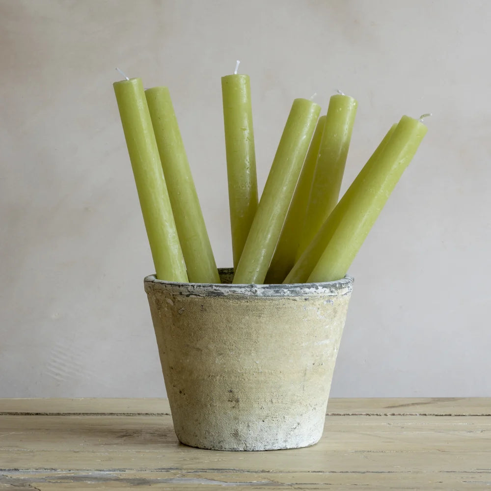Rustic Dinner Candle Avocado 27cm
