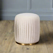 Cream Boucle Pleated Stool 51cm | Annie Mo's