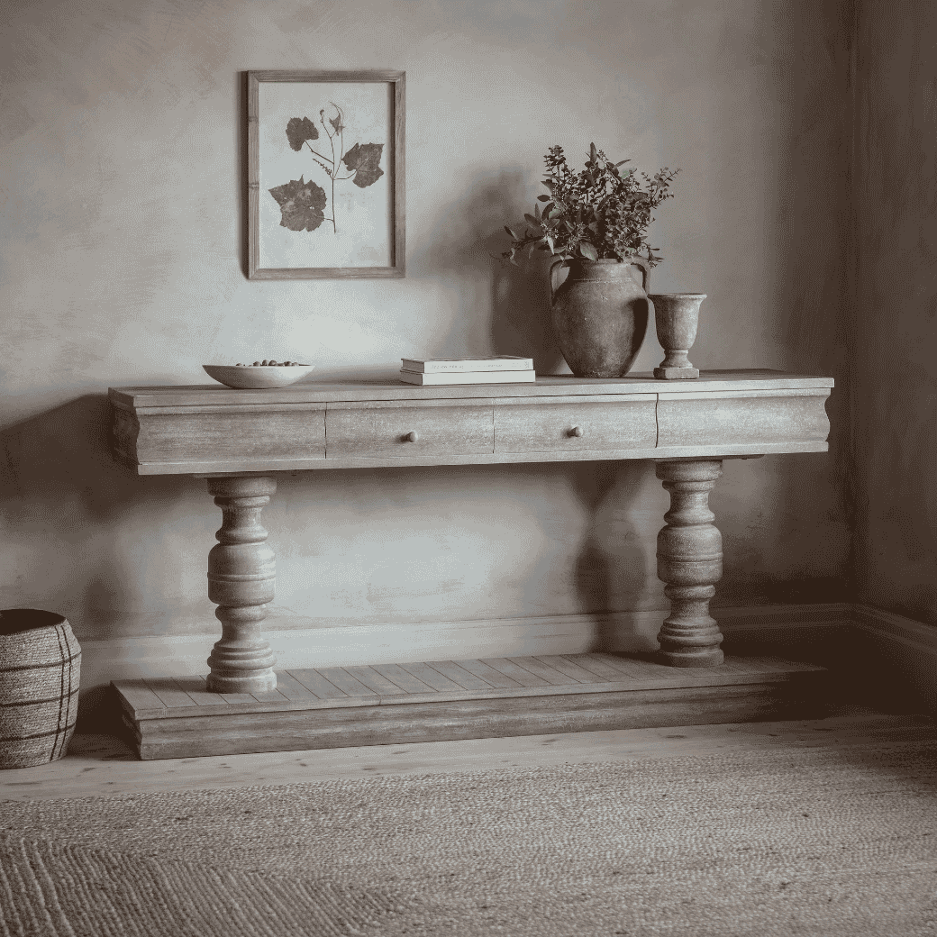 Ilkley Distressed Weathered Console Table 180cm
