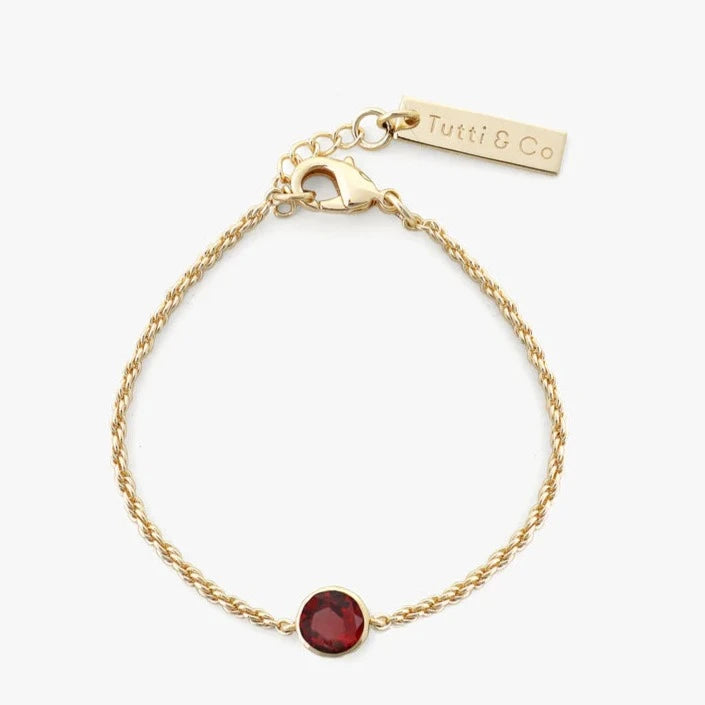 Birthstone Bracelet Gold - Choice of Month Stones