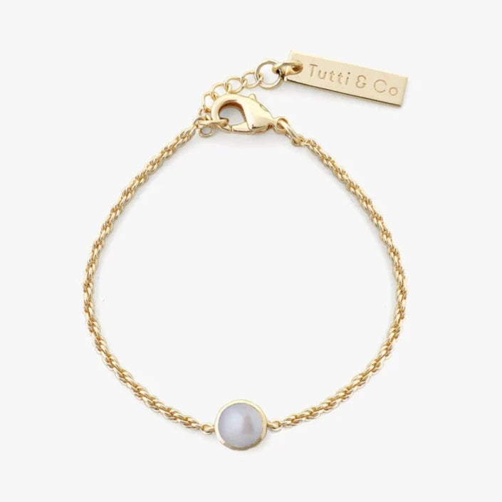 Birthstone Bracelet Gold - Choice of Month Stones-F