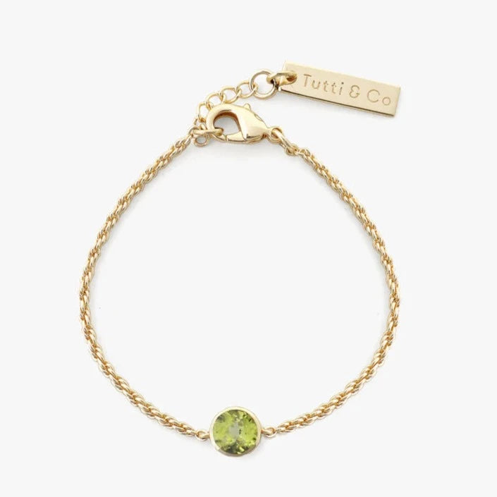 Birthstone Bracelet Gold - Choice of Month Stones-H