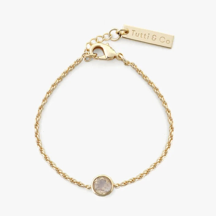 Birthstone Bracelet Gold - Choice of Month Stones-J