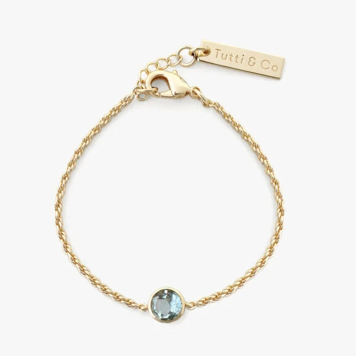 Birthstone Bracelet Gold - Choice of Month Stones-L