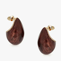 Hush Earrings Brown Shimmer Enamel | Annie Mo's