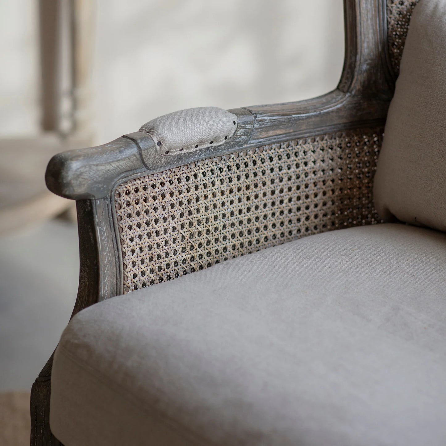 Barton Wingback Bergere Armchair-F