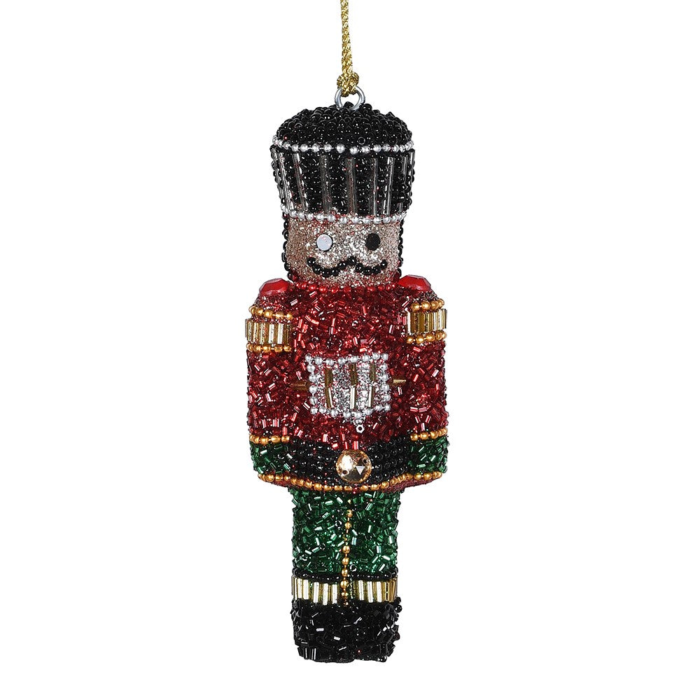 Beaded Nutcracker Bauble 12cm | Annie Mo's