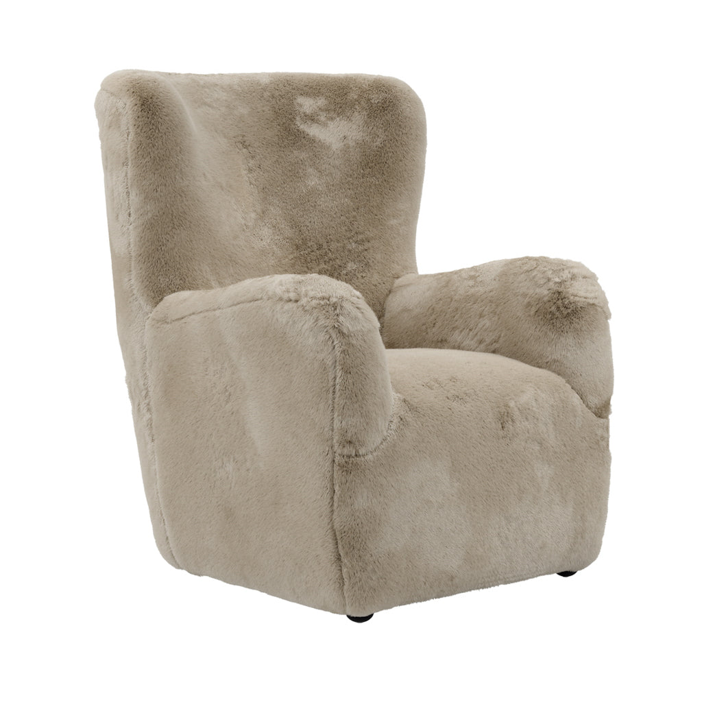 Sumptuous Soft Beige Faux Fur Armchair