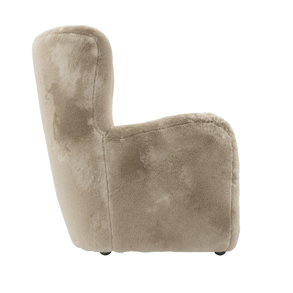 Sumptuous Soft Beige Faux Fur Armchair