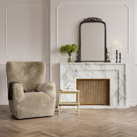 Sumptuous Soft Beige Faux Fur Armchair | Annie Mo's
