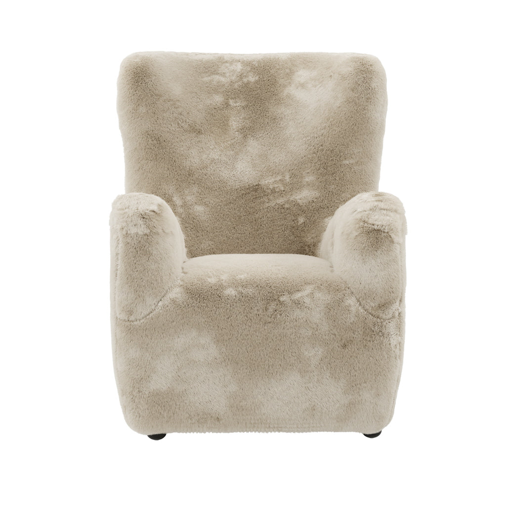 Sumptuous Soft Beige Faux Fur Armchair