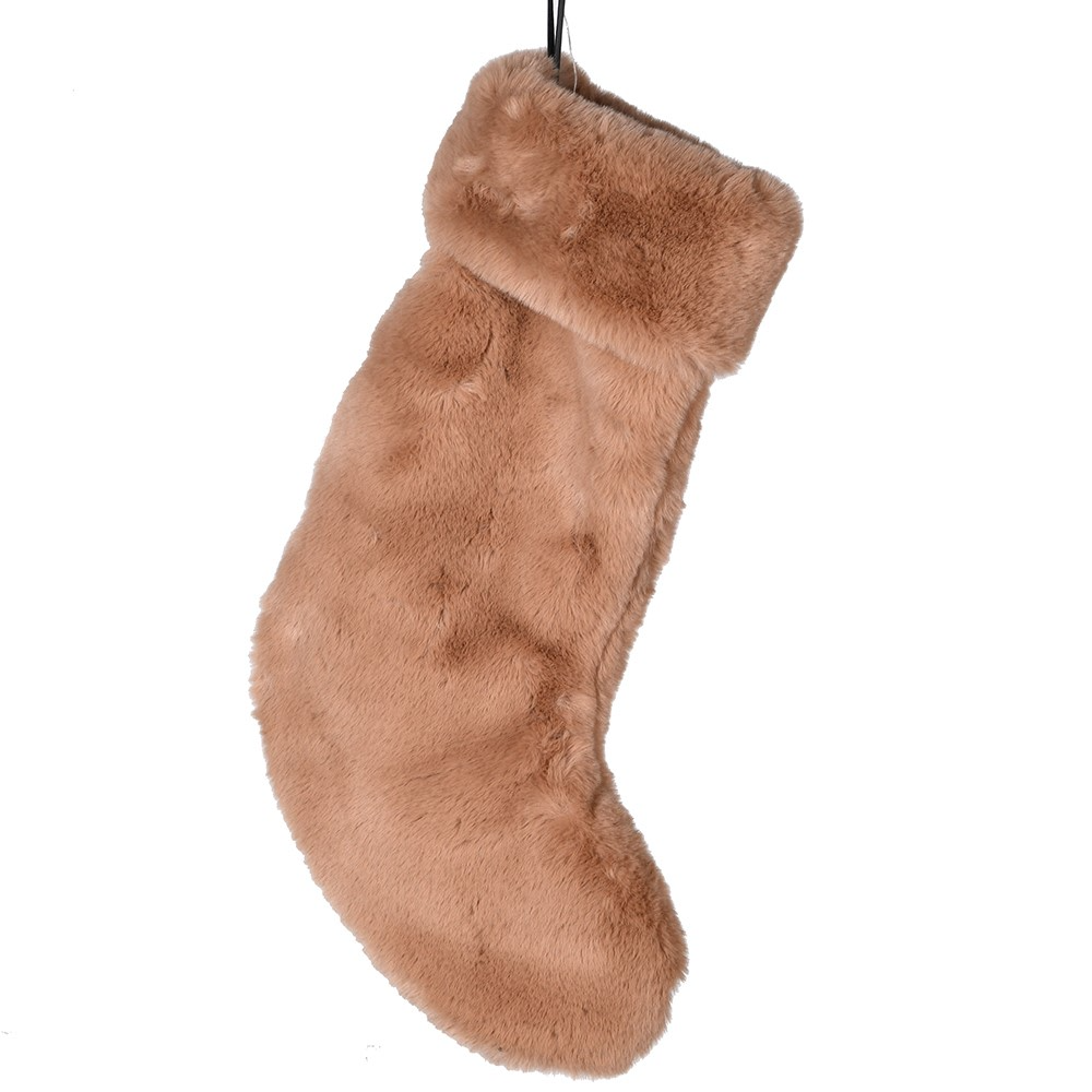 Beige Faux Fur Stocking 55cm | Annie Mo's