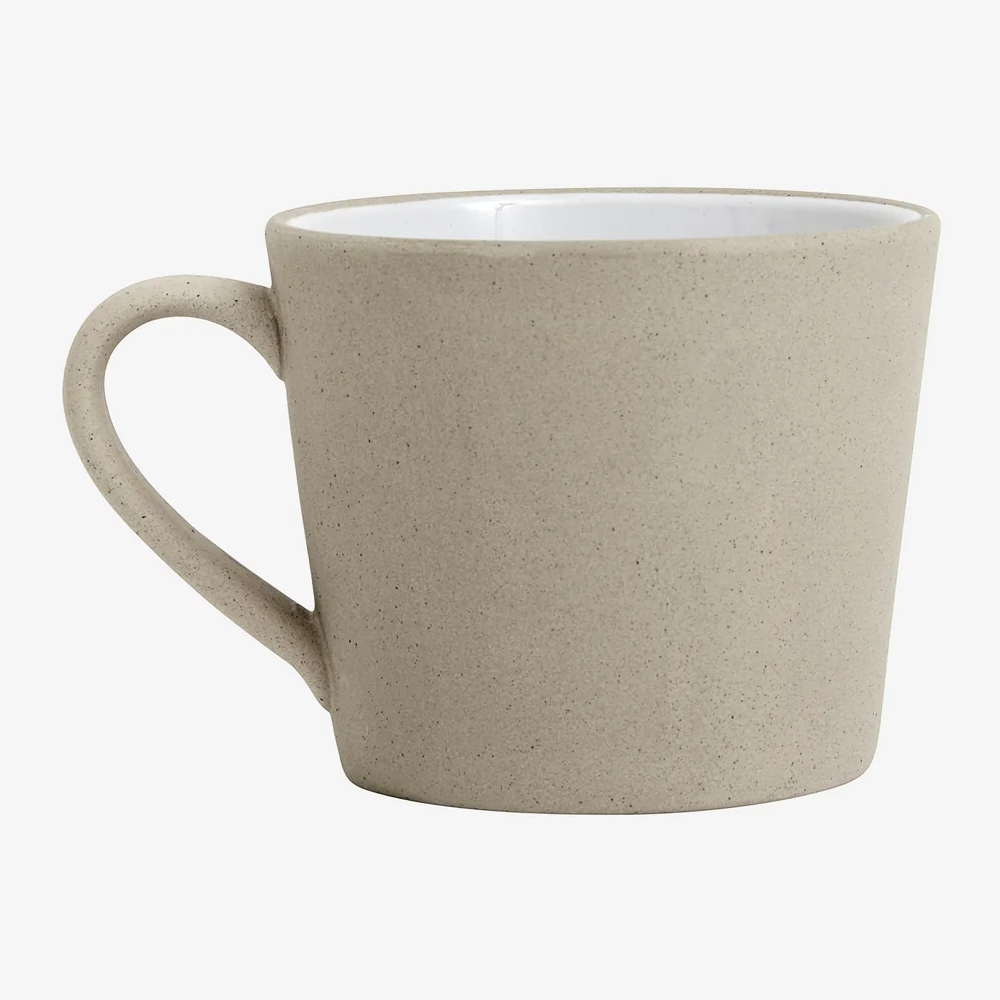 Beige and White Stoneware Mug with Handle | Annie Mo's