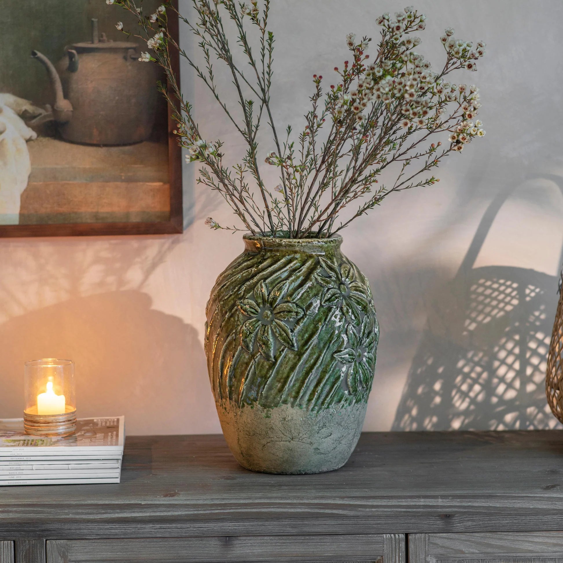 Berrington Ribbed Vase 32cm | Annie Mo's