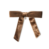 Bexhill Brown Velvet Bow with Pin | Annie Mo's