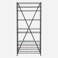 Black Metal and Glass Bookcase 200cm | Annie Mo's