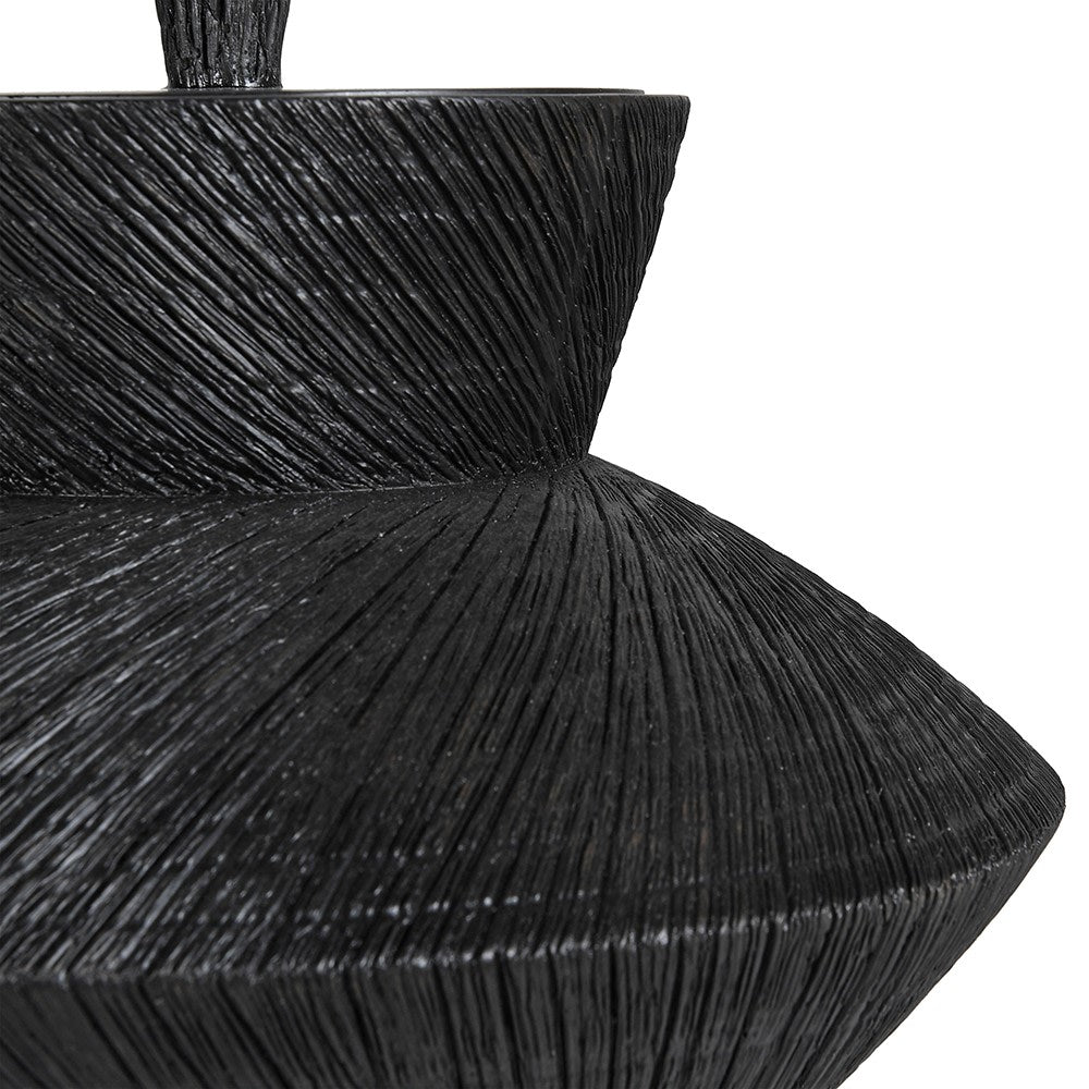 Black Textured Lidded Pot -3