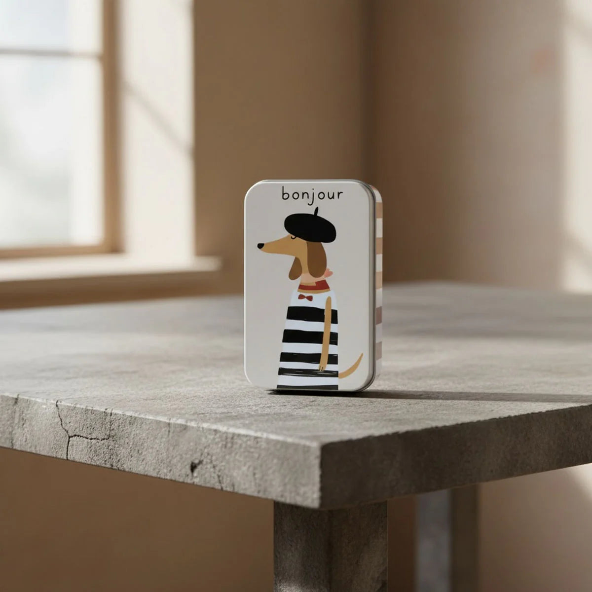Bonjour Dog Scented Candle Tin Scented Candle Tin