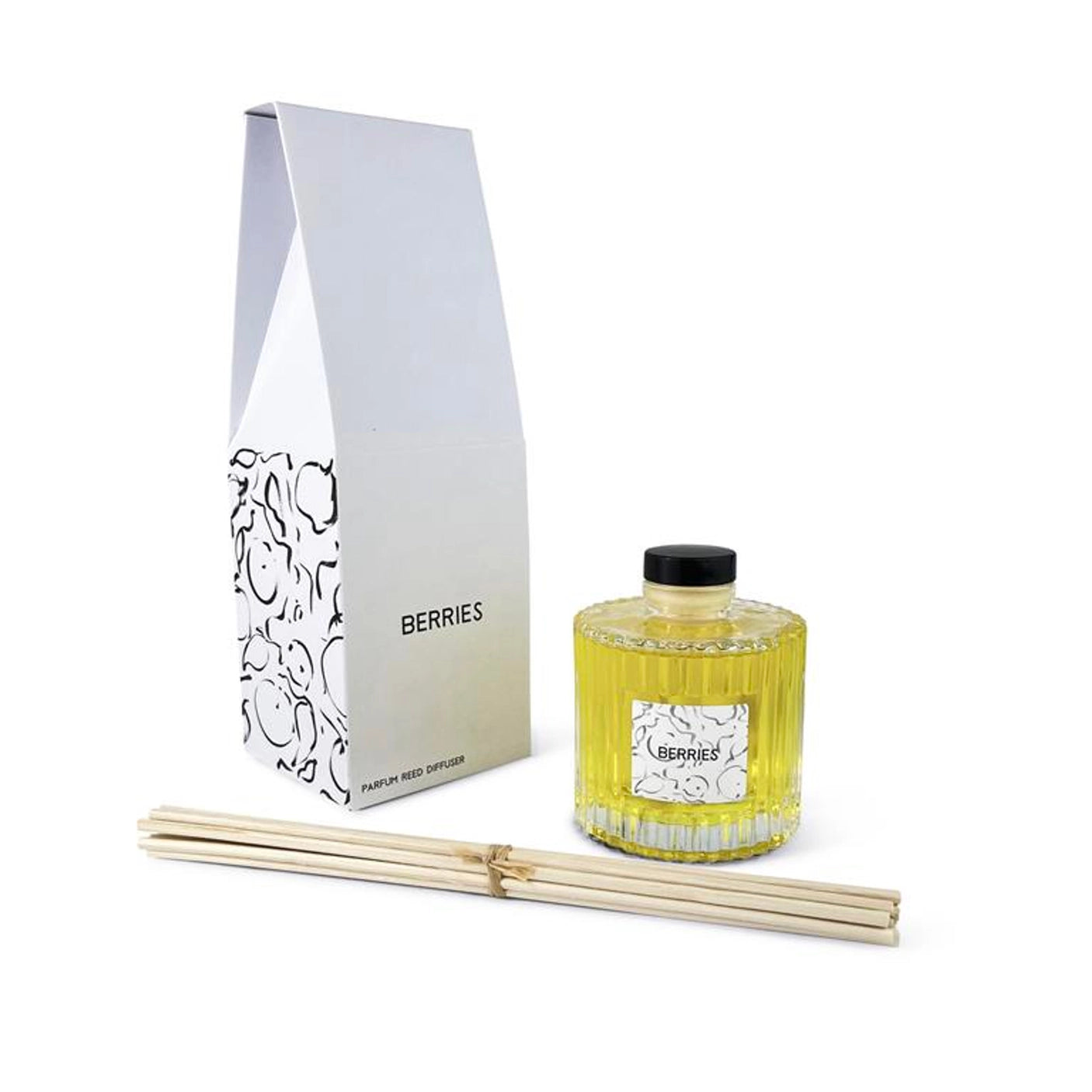 Bougie Ribbed Glass Reed Diffuser - 170ml with Gift Box - Scent Choice-C