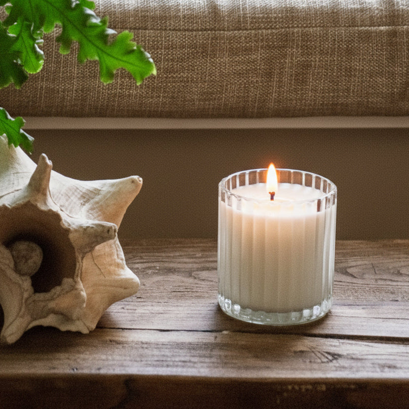 Bougie Ribbed Glass Scented Candle - 20cl with Gift Box - Scent Choice | Annie Mo's