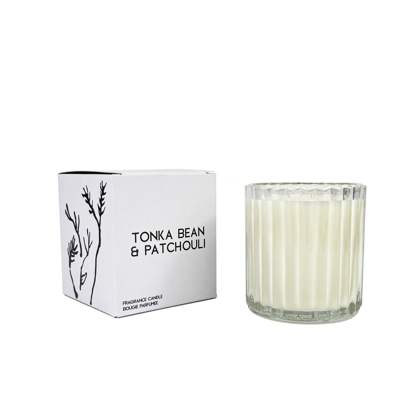 Bougie Ribbed Glass Scented Candle - 20cl with Gift Box - Scent Choice