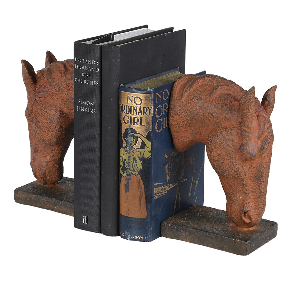 Bowing Horse Heads Bookends 21cm | Annie Mo's-B